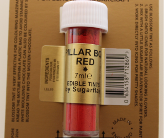 Pillar Red Box červená prachová barva Sugarflair - Sugarflair Colours, Anglie