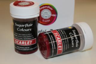 SCARLET pastelová barva Sugarflair - Sugarflair Colours, Anglie