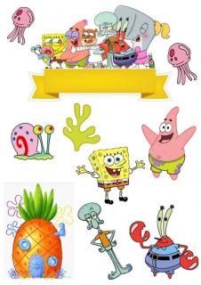 SpongeBob jedlý papír k vystřihnutí