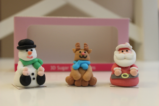 Vánoční postavičky 3D cukrová dekorace
