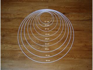 Kovové kruhy 10 - 50 cm - bílé průměr: 25 cm