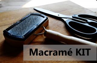 Macramé kit (hřeben/kartáč na macramé + nůžky)