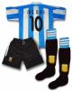 Messi Argentina fotbalový A3 komplet dres trenýrky štulpny
