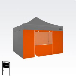 Stěna na stan s dveřmi  5 rokov záruka! Rozměr: 4m pre stan 4x4m, Barva stěny: Oranžová