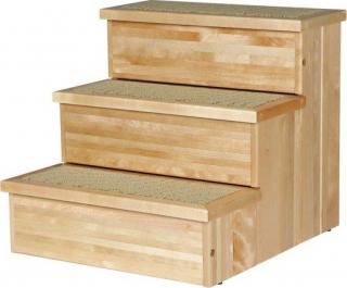 Dřevěné schody pro malé psy a kočky, max.50kg 40x38x45cm