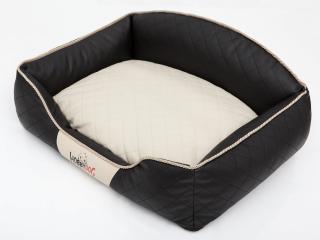 Pelíšek pro psa Elite - černý a béžová matrace VELIKOST: L 65 x 50 cm (45 x 30 cm)