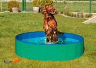 Skládací bazén pro psy zeleno/modrý 120x30 cm