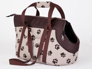 Taška pro psa cestovní - béžová packy VELIKOST: R1 - d 36 x š 20 x v 22 cm
