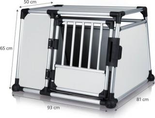 Transportní klec - hliníkový rám, pevné panely Rozměr: L 93x64x81 cm