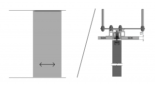 Jednokolejnicový posuv do stropu skrytý PREMIUM - podhled z obou stran - ELOX šířka průchodu/ délka kolejnice: 110/ 235 cm, typ kotvení: na závitové…