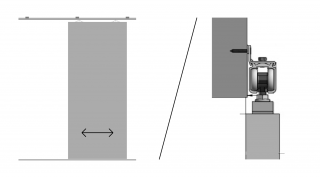 Posuv basic na zed pro dřevěné dveře šířka průchodu/ délka kolejnice: 110/ 235 cm