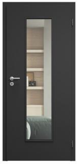 SAPELI ELEGANT KOMFORT M55 - CPL LAMINÁT - OTOČNÉ DVEŘE VČ. ZÁRUBNĚ - Černá grafit Průchozí šířka (cm): 90, Průchozí výška (cm): 197