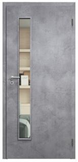 SAPELI ELEGANT KOMFORT M60 - CPL LAMINÁT - OTOČNÉ DVEŘE VČ. ZÁRUBNĚ - Beton šedý Průchozí šířka (cm): 60, Průchozí výška (cm): 197