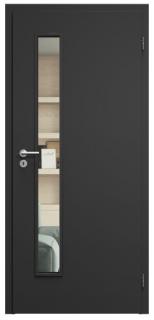 SAPELI ELEGANT KOMFORT M60 - CPL LAMINÁT - OTOČNÉ DVEŘE VČ. ZÁRUBNĚ - Černá grafit Průchozí šířka (cm): 70, Průchozí výška (cm): 210