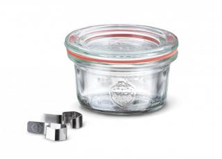 WECK zavařovací sklenice mini Mini-Sturz 50 ml, průměr 60 Varianta: Sklenice + víčko + těsnící guma + 2 klipy