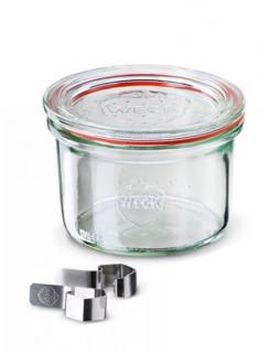 WECK zavařovací sklenice Sturz 200 ml, průměr 80 Varianta: Sklenice + víčko + těsnící guma + 2 klipy