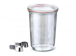 WECK zavařovací sklenice Sturz 850 ml, průměr 100 Varianta: Sklenice + víčko + těsnící guma + 2 klipy