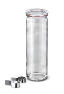 WECK zavařovací sklenice Zylinder 600 ml, průměr 60 Varianta: Sklenice + víčko + těsnící guma + 2 klipy
