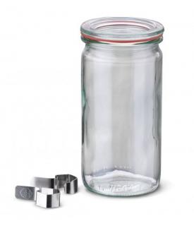 Zavařovací sklenice Cylinder WECK 340ml Varianta: Sklenice + víčko + těsnící guma + 2 klipy