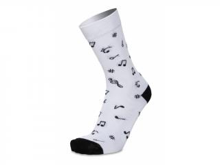 Ponožky s hudebními motivy - bílo-černé 37 - 41