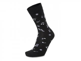 Ponožky s hudebními motivy - černé 42 - 46