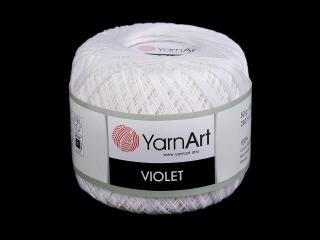 Bavlněná příze háčkovací Violet 50 g Balení: 1 ks, Varianta: 1 (003) bílá