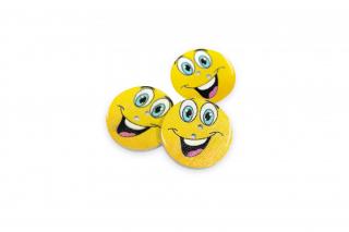 Knoflík dvoudírkový plastový emotikon různé motivy Barva: emotikon široký úsměv