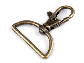 Kovová karabina s obrtlíkem průvlek 30 mm Balení: 1 ks, Varianta: 2 staromosaz
