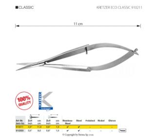 Nůžky pro přesné stříhání Kretzer Eco Classic, délka 11 cm