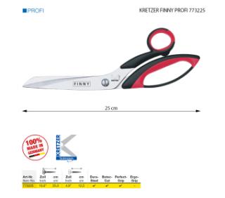 Nůžky pro stříhání kůže a kartonů Kretzer Finny, délka 25 cm