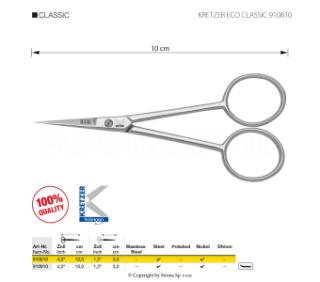 Nůžky vyšívací Kretzer Eco Classic, délka 10 cm