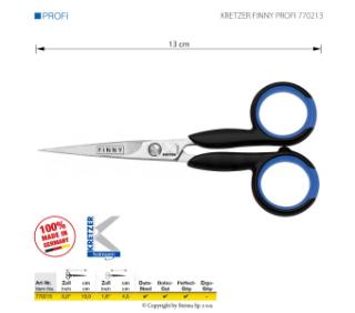 Nůžky vyšívací Kretzer Finny Profi, délka 13 cm