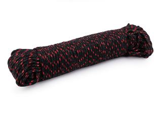 Padáková šňůra / lano Ø5 mm Balení: 5 m, Varianta: 4 černá červená