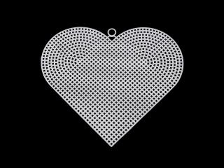 Plastová kanava / mřížka vyšívací srdce, vločka Balení: 1 ks, Varianta: 1 bílá srdce