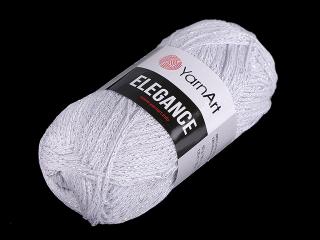 Pletací příze Elegance lurex 50 g Balení: 1 ks, Varianta: 1 (101) bílá stříbrná