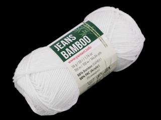 Pletací příze Jeans Bamboo 50 g Balení: 1 ks, Varianta: 1 (101) bílá