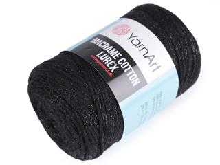 Pletací příze Macrame Cotton lurex 250 g Balení: 1 ks, Varianta: 13 (722) černá