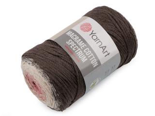 Pletací příze Macrame Cotton Spectrum 250 g Balení: 1 ks, Varianta: 7 (1302) hnědá tmavá pudrová