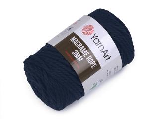 Pletací příze Macrame Rope 3 mm 250 g Balení: 1 ks, Varianta: 12 (784) modrá temná