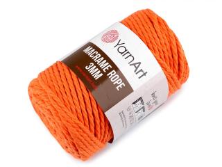 Pletací příze Macrame Rope 3 mm 250 g Balení: 1 ks, Varianta: 15 (770) oranžová