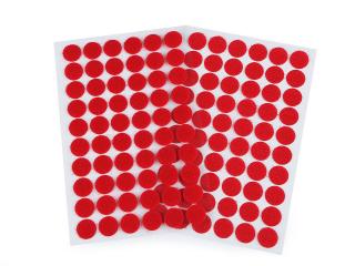 Suchý zip samolepicí kolečka Ø15 mm Balení: 1 karta, Varianta: 8 červená