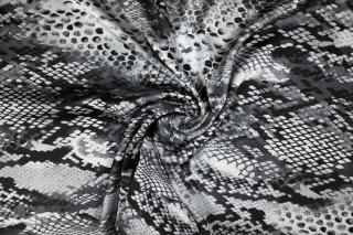 Umělé hedvábí / Silky hadí vzor černý