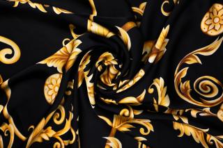 Umělé hedvábí / Silky zlaté ornamenty na černé