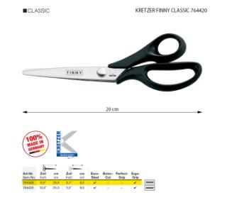 Univerzální entlovací nůžky Kretzer Finny Classic, délka 20 cm