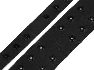 Zapínání na body šíře 42 mm dvojité Balení: 1 m, Varianta: 2 černá