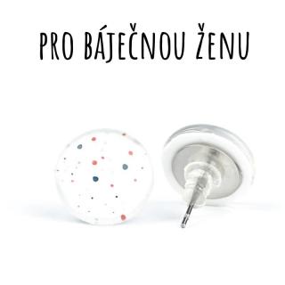 Barevné puntíky skleněné náušnice pecky 10 mm