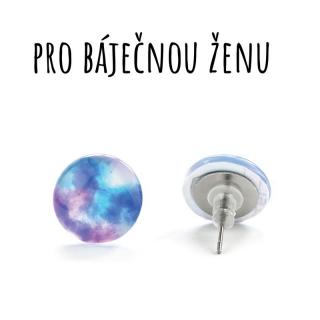 Barevný dým skleněné náušnice pecky 2 10 mm
