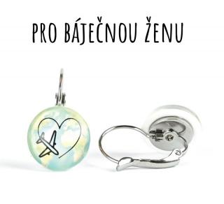 Cestování v srdci náušnice VISACÍ 12 mm