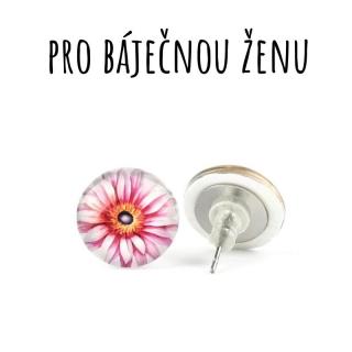 Gerbera skleněné náušnice pecky 10 mm