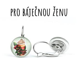 Horká čokoláda náušnice VISACÍ 12 mm
